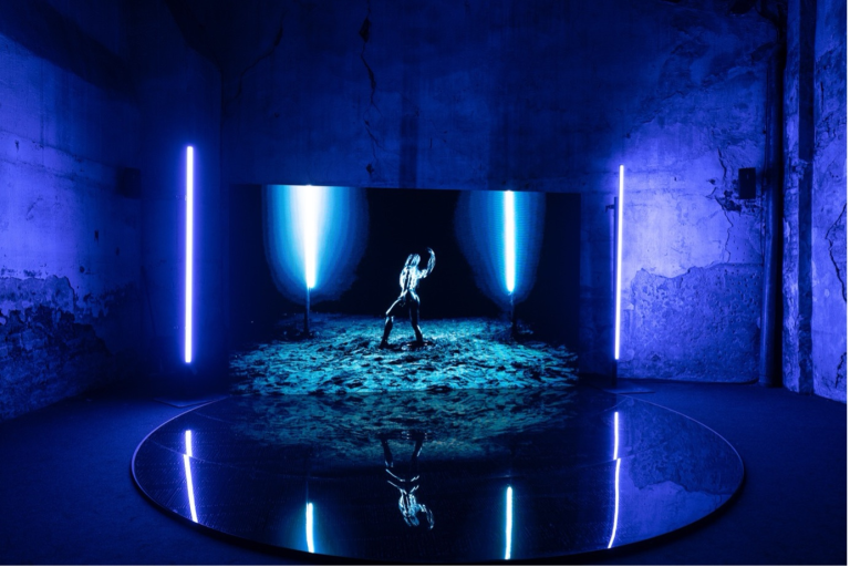 Joshua Serafin, Film Installation View of Void, (2022 – ongoing). Photo by Andrea Avezzù. Image courtesy of La Biennale Di Venezia.