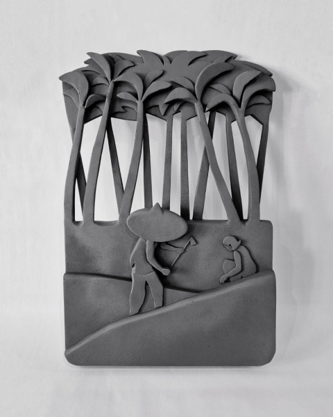 Faris Nakamura, The Love: Where Blades Were Meant to Cut, He Offered Fruits, 2025. Image courtesy of JW Projects and Richard Koh Fine Art.